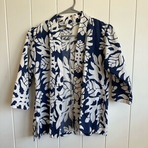 Manuhealii Vintage Green Tag Blue White awapuhi button shirt size XS cotton